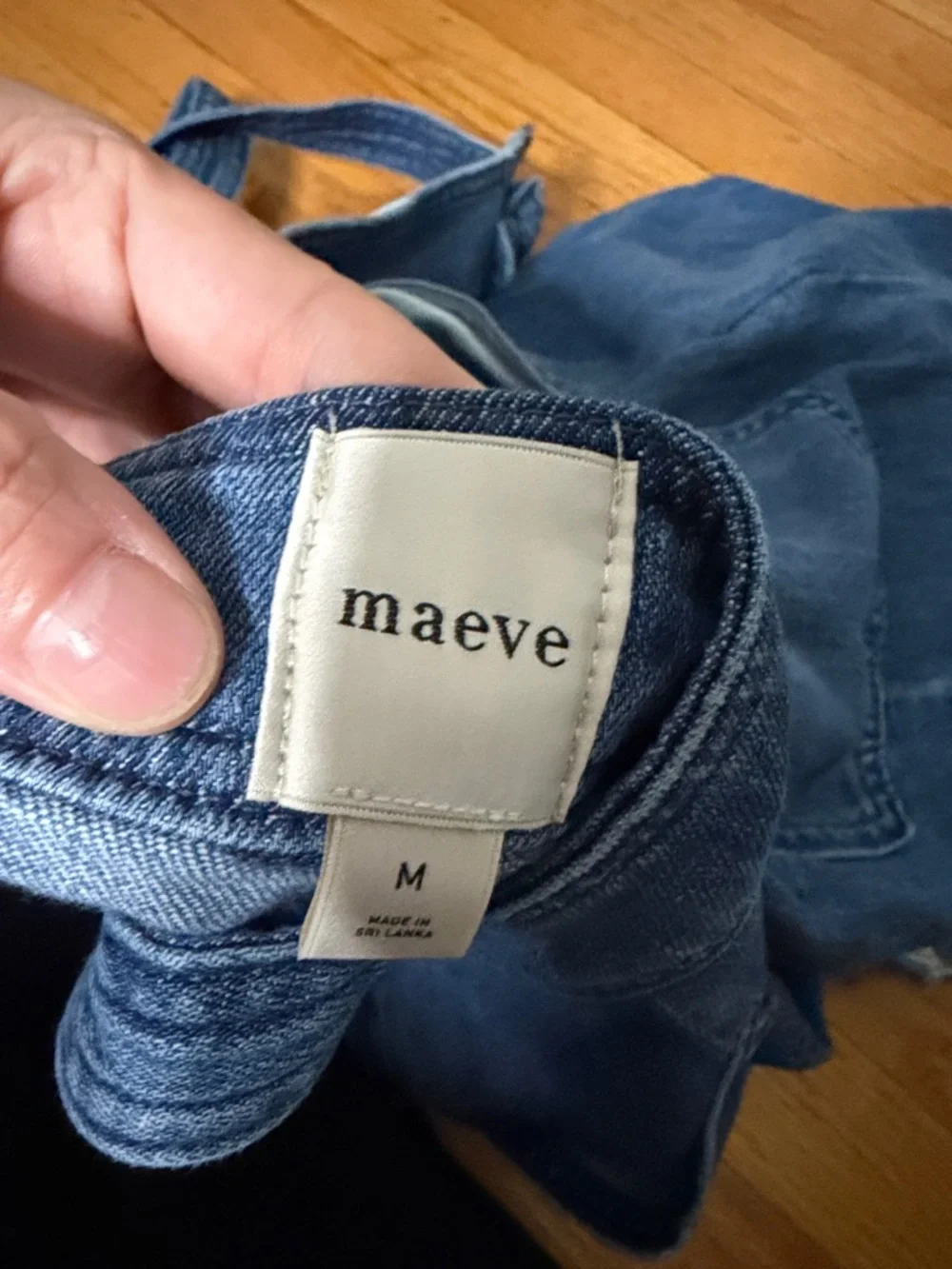 Maeve Blue Wide-Leg Denim Overalls with Crossback Straps - Picture 14 of 15